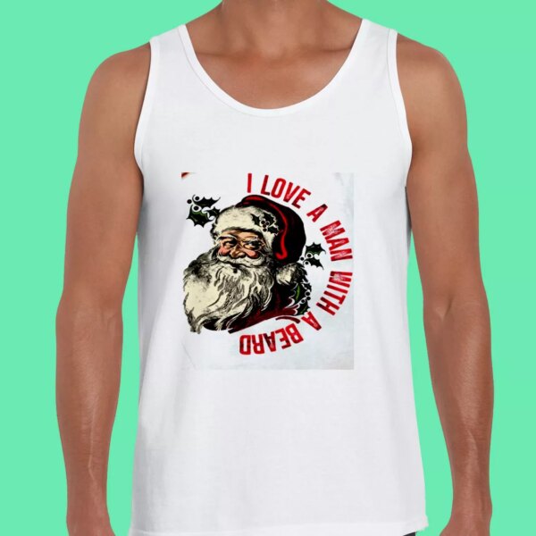 I Love A Man With A Beard Like Santa Gym Christmas Tank Top