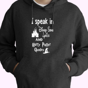 I Speak In Disney Song And Harry Potter 70s Basic Hoodie
