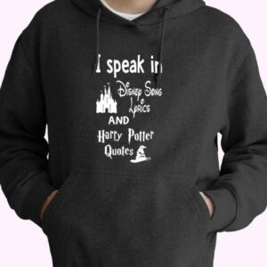 I Speak In Disney Song And Harry Potter 70s Basic Hoodie