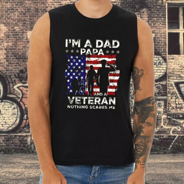 I’m A Dad Papa And A Veteran Army Tank Top