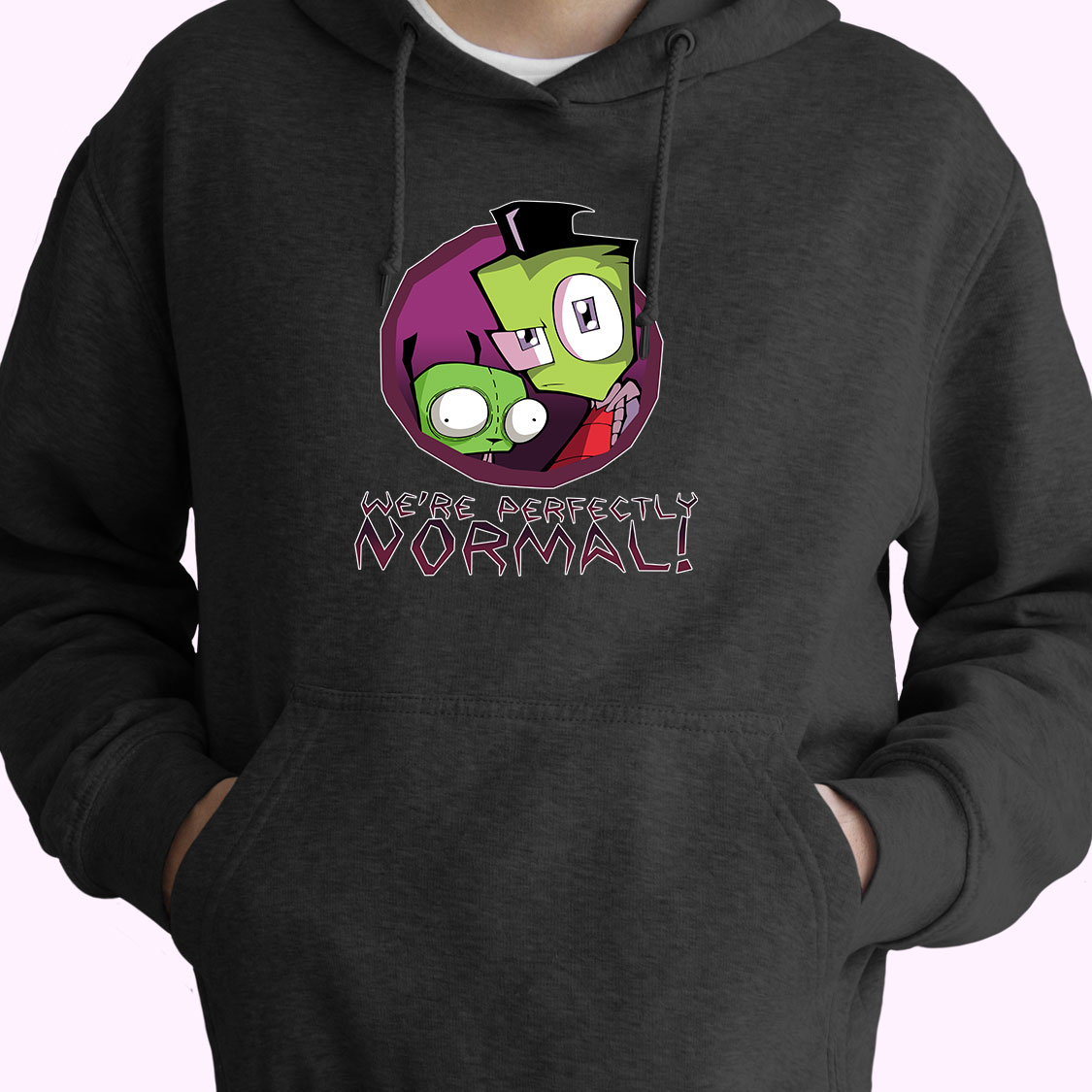 Invader Zim Were Perfectly Normal 70s Basic Hoodie Invader Zim Were Perfectly Normal 70s Basic Hoodie