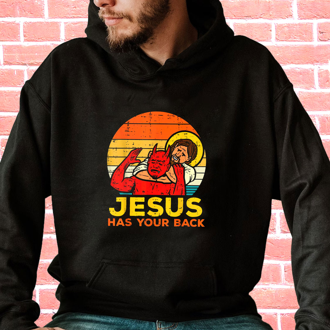 Jesus Has Your Back Jiu Jitsu Funny Hoodie Streetwear Jesus Has Your Back Jiu Jitsu Funny Hoodie Streetwear