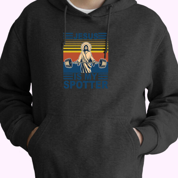 Jesus Is My Spotter Vintage 80s Style 70s Basic Hoodie