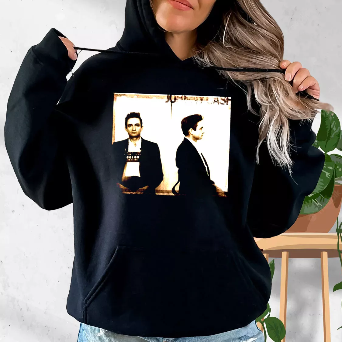 Johnny Cash Mugshot Fashionable Hoodie Johnny Cash Mugshot Fashionable Hoodie