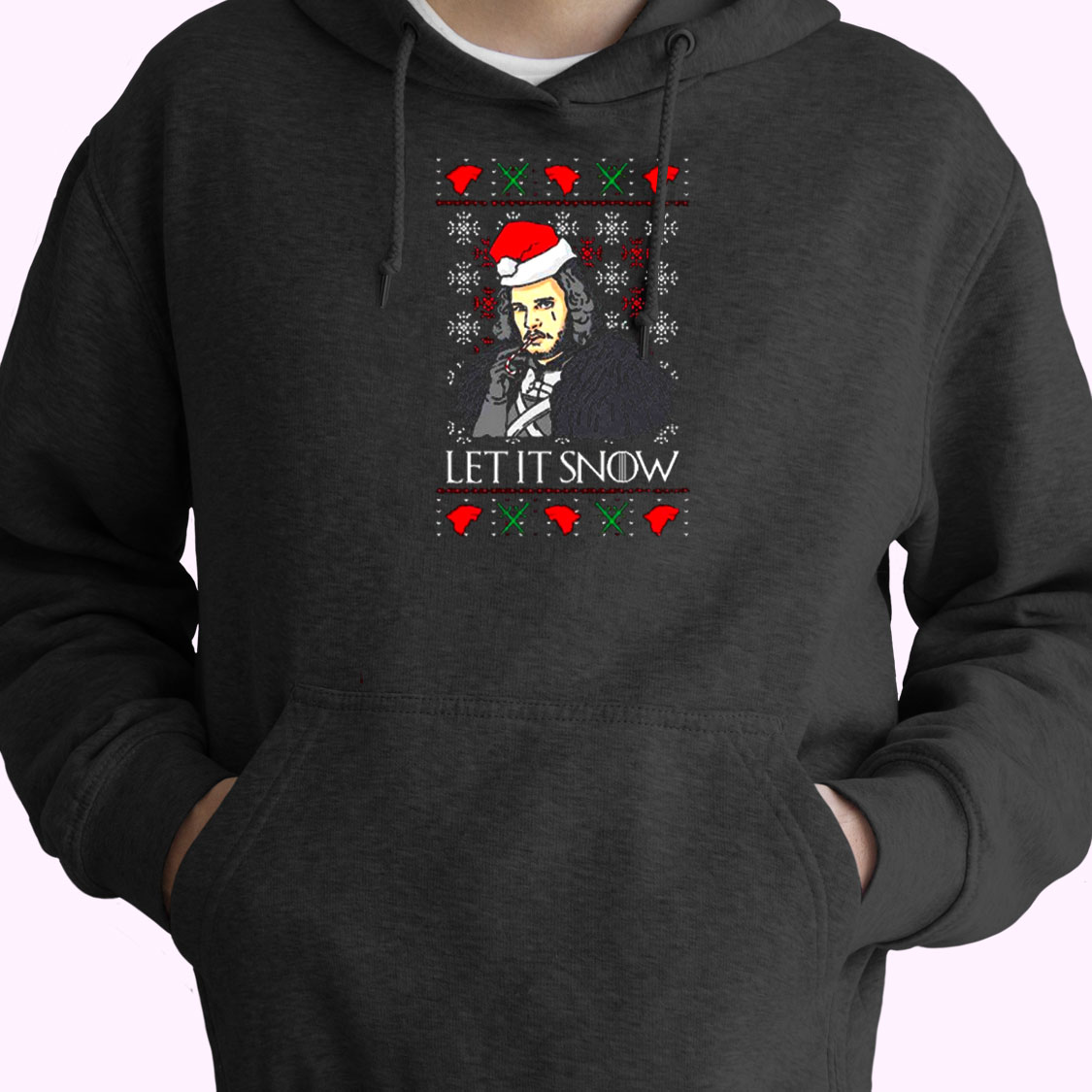 Jon Snow Candycane Let It Snow Essential Hoodie Jon Snow Candycane Let It Snow Essential Hoodie