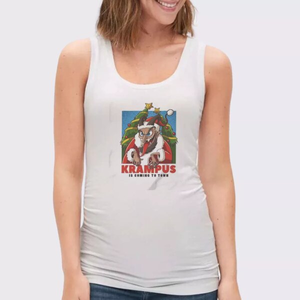 Krampus Is Coming To Town Gym Christmas Tank Top