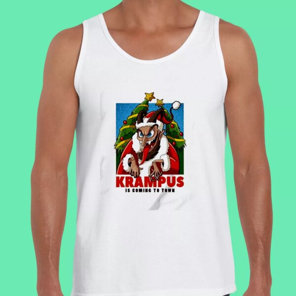 Krampus Is Coming To Town Gym Christmas Tank Top