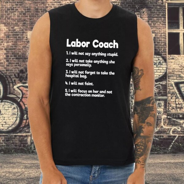 Labor Coach Expecting Dad Rules Dad Gym Tank Top