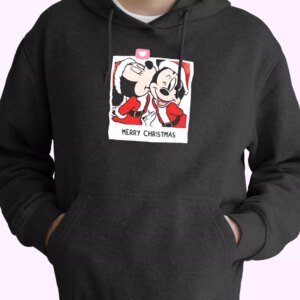Love SANTA MICKEY MOUSE AND MINNIE Hoodie Xmas Outfits