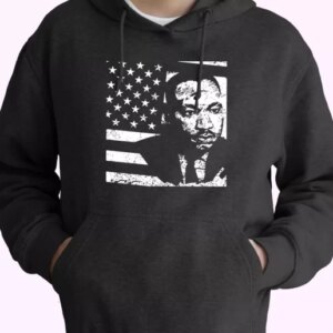 Martin Luther King Jr Distressed Mlk Flag MLK Day Hoodie 4