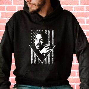 Martin Luther King Jr Distressed Usa Flag MLK Day Hoodie 3