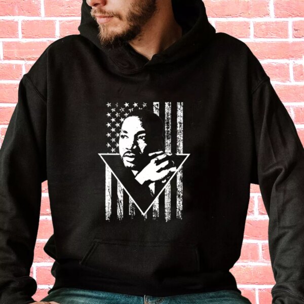 Martin Luther King Jr Distressed Usa Flag MLK Day Hoodie