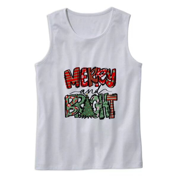 Merry Bright Christmas Trees Gym Christmas Tank Top