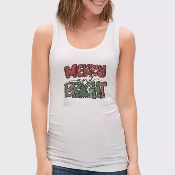 Merry Bright Christmas Trees Gym Christmas Tank Top
