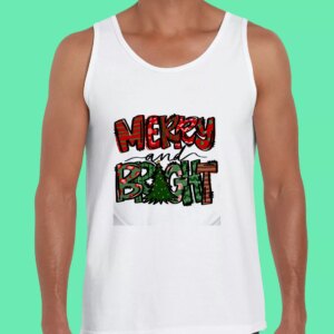 Merry Bright Christmas Trees Gym Christmas Tank Top 3