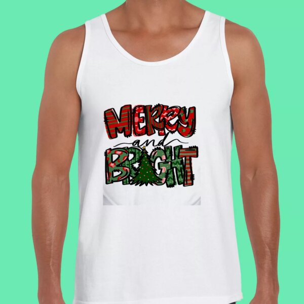 Merry Bright Christmas Trees Gym Christmas Tank Top