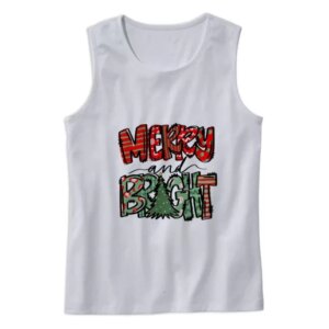 Merry Bright Christmas Trees Gym Christmas Tank Top 4