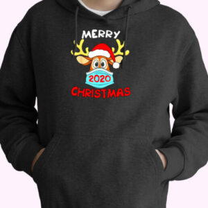 Merry Christmas 2020 Quarantine Reindeer Mask Christmas Essential Hoodie