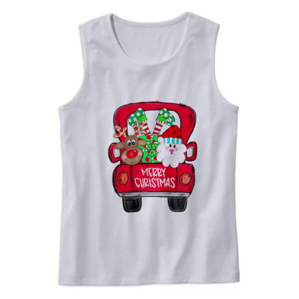 Merry Christmas Red Trees Truck Gym Christmas Tank Top