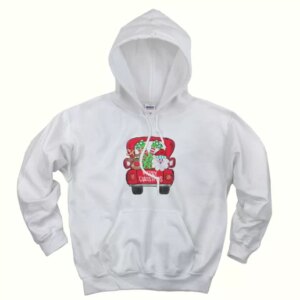 Merry Christmas Red Trees Truck Ugly Christmas Hoodie 4