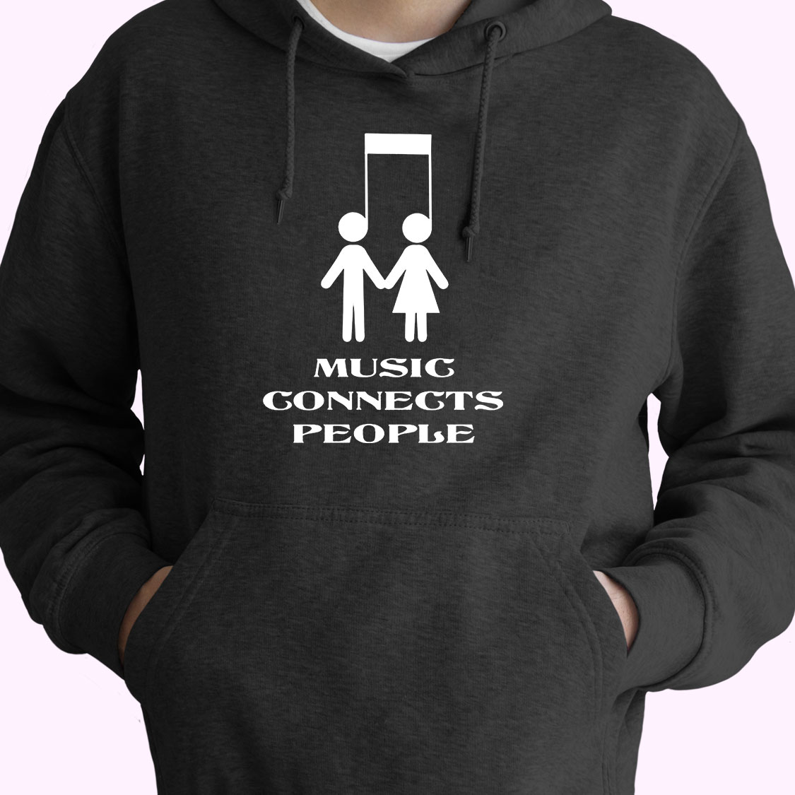 Music Connects People 70s Basic Hoodie Music Connects People 70s Basic Hoodie