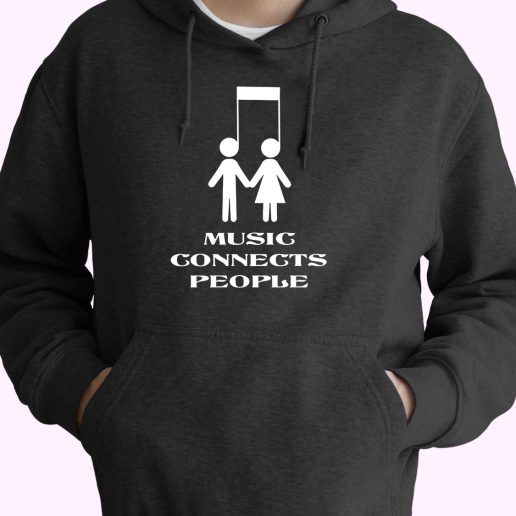 Music Connects People 70s Basic Hoodie Music Connects People 70s Basic Hoodie