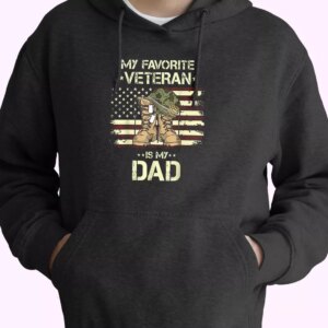 My Favorite Veteran Is My Dad Old Hoodie Veterans Day
