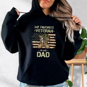 My Favorite Veteran Is My Dad Old Hoodie Veterans Day