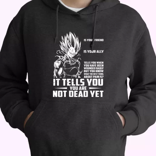 New Dragon Ball Vegeta Pain Quote Classic Hoodie Streetwear New Dragon Ball Vegeta Pain Quote Classic Hoodie Streetwear