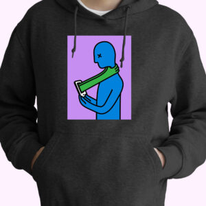 Nomophobia Phone Addiction Vintage 90s 70s Basic Hoodie