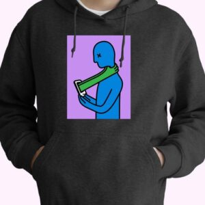 Nomophobia Phone Addiction Vintage 90s 70s Basic Hoodie