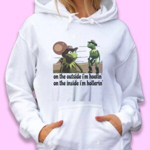 On The Outside I’m Hootin On The Inside I’m Hollerin Ugly Christmas Hoodie