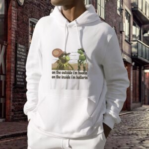 On The Outside Im Hootin On The Inside Im Hollerin Ugly Christmas Hoodie 3