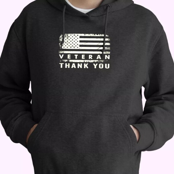 Patriotic American Flag Thank You Old Hoodie Veterans Day
