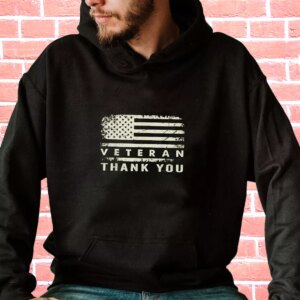 Patriotic American Flag Thank You Old Hoodie Veterans Day 3