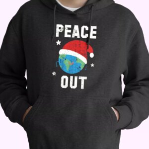 Peace Out Festive Hoodie Xmas Outfits