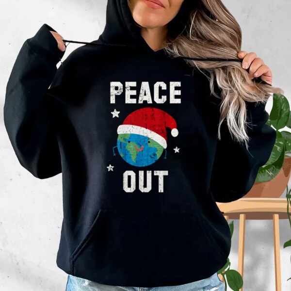 Peace Out Festive Hoodie Xmas Outfits