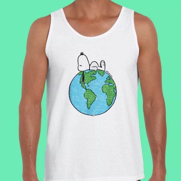 Peanuts Snoopy On Top Of The World Earth Day Tank Top