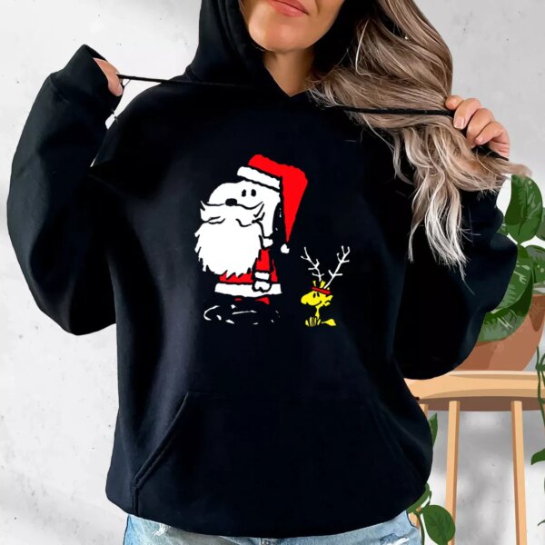 Peanuts Snoopy and Woodstock Santa Antlers Hoodie Xmas Outfits