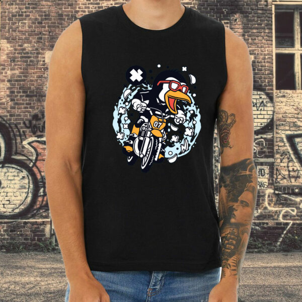 Penguin Motocross Rider Graphic Tank Top