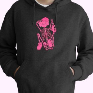 Rare Kaws Skeleton New Fiction Pink Hoodie Design