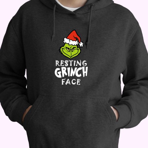 Resting Grinch Face 70s Basic Hoodie Resting Grinch Face 70s Basic Hoodie