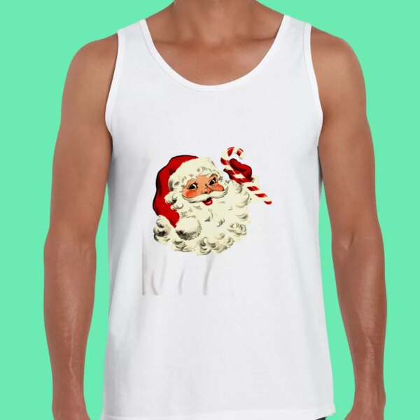 Retro Santa Design Gym Christmas Tank Top