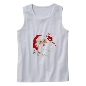 Retro Santa Design Gym Christmas Tank Top 4