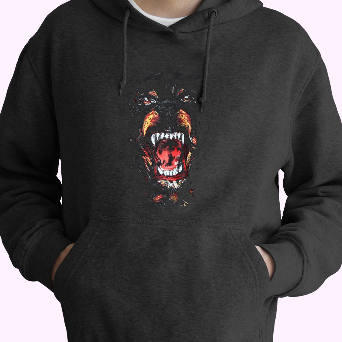 Rottweiler Dog 70s Basic Hoodie Rottweiler Dog 70s Basic Hoodie