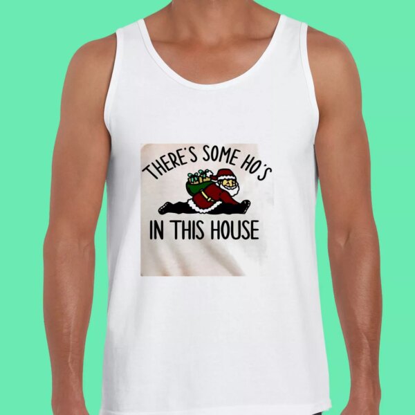 Santa There Is Some Ho’s In This House Gym Christmas Tank Top