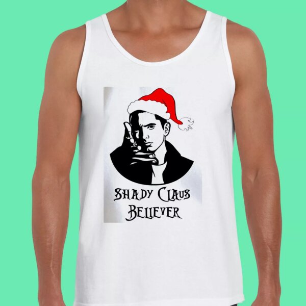 Shady Claus Believer Gym Christmas Tank Top