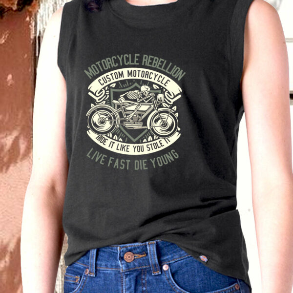 Skull Rebel Motorcycle Graphic Tank Top