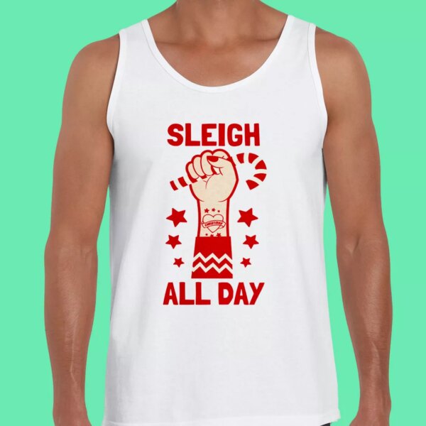 Sleigh All Day Gym Christmas Tank Top