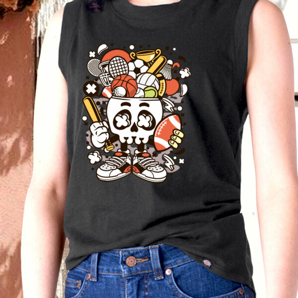 Sports Skull Head Graphic Tank Top